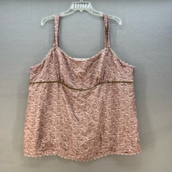 Tommy Hilfiger Tops - Tommy Hilfiger Women's Y2K Babydoll Tank Top Size 24 Floral Pattern Silk 90s